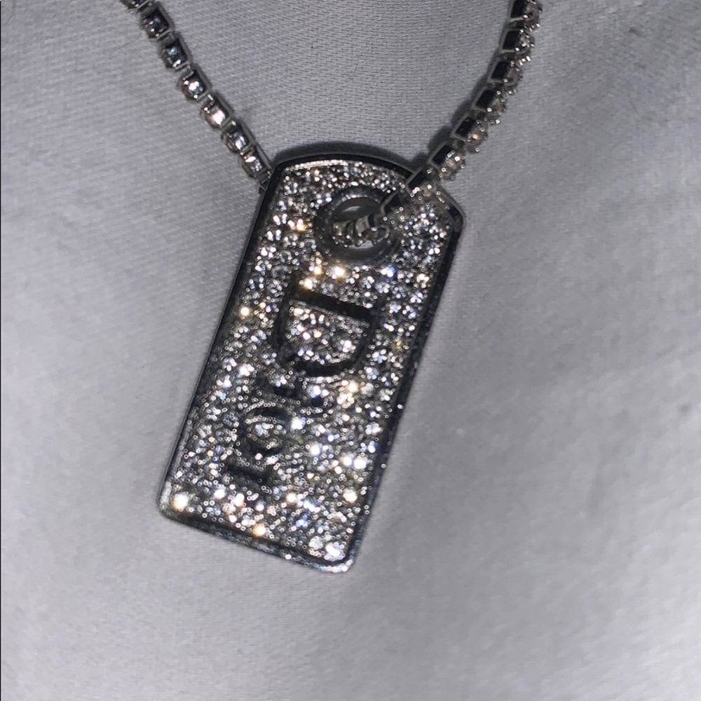 Dior dog tag diamond necklace - Picture 2 of 9